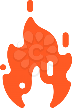 Fire flames with sparks, new red orange icon