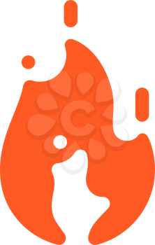 Fire flames with sparks, new red orange icon