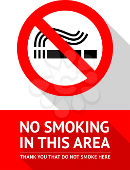 No smoking area new poster, vector illustration for print