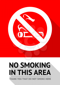 No smoking area new poster, vector illustration for print
