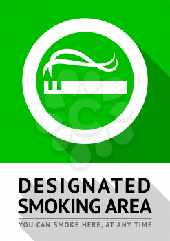 Smoking area new poster, vector illustration for print