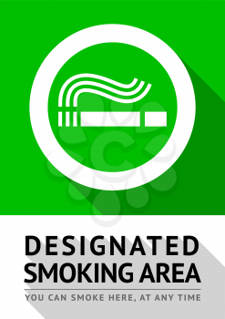 Smoking area new poster, vector illustration for print