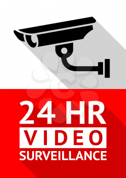 Video surveillance sticker, vector illustration for print