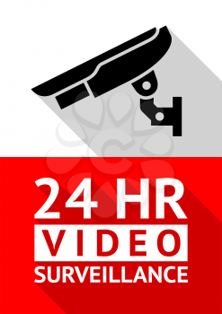 Video surveillance sticker, vector illustration for print