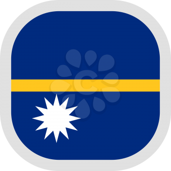 Flag of Nauru. Rounded square icon on white background, vector illustration.