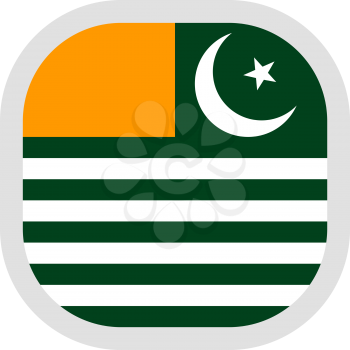 Flag of Azad Kashmir. Rounded square icon on white background, vector illustration.
