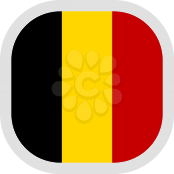 Flag of Belgium. Rounded square icon on white background, vector illustration.