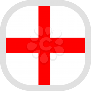 Flag of Saint George's Cross. Rounded square icon on white background, vector illustration.
