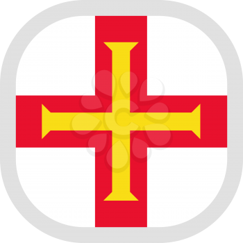 Flag of Guernsey. Rounded square icon on white background, vector illustration.