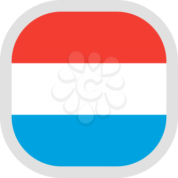 Flag of Luxembourg. Rounded square icon on white background, vector illustration.