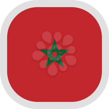 Flag of Morocco. Rounded square icon on white background, vector illustration.