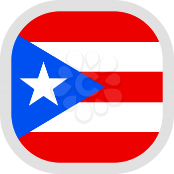 Flag of Puerto Rico. Rounded square icon on white background, vector illustration.