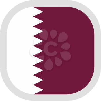 Flag of Qatar. Rounded square icon on white background, vector illustration.