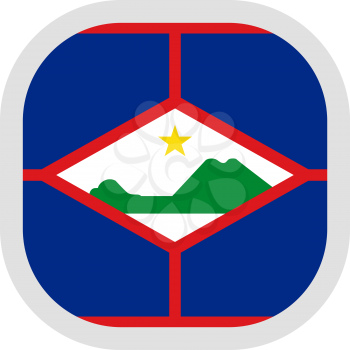 Flag of Sint Eustatius. Rounded square icon on white background, vector illustration.