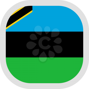 Flag of Zanzibar. Rounded square icon on white background, vector illustration.