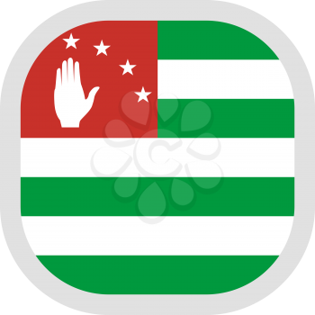 Flag of Abkhazia. Rounded square icon on white background, vector illustration.