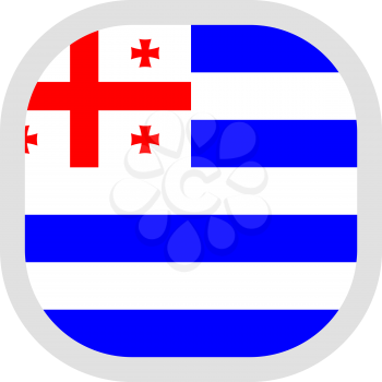Flag of Autonomous Republic of Adjara. Rounded square icon on white background, vector illustration.