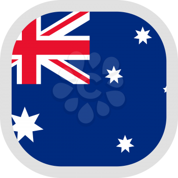 Flag of Commonwealth of Australia. Rounded square icon on white background, vector illustration.