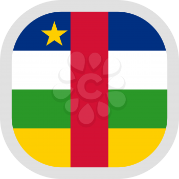 Flag of Central African Republic. Rounded square icon on white background, vector illustration.
