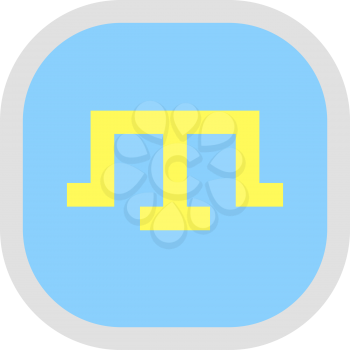 Flag of Crimean Tatar People. Rounded square icon on white background, vector illustration.