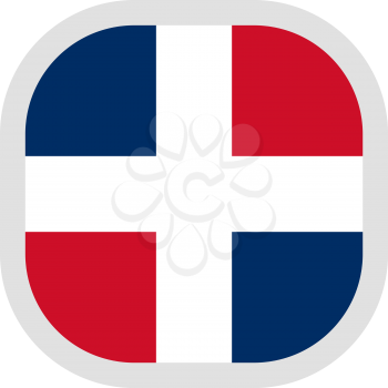 Flag of Dominican Republic. Rounded square icon on white background, vector illustration.