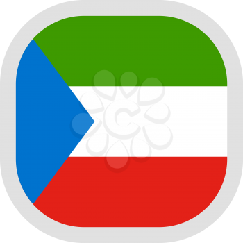Flag of Republic of Equatorial Guinea. Rounded square icon on white background, vector illustration.