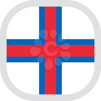 Flag of Faroe Island. Rounded square icon on white background, vector illustration.