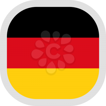 Flag of Federal Republic of Germany. Rounded square icon on white background, vector illustration.