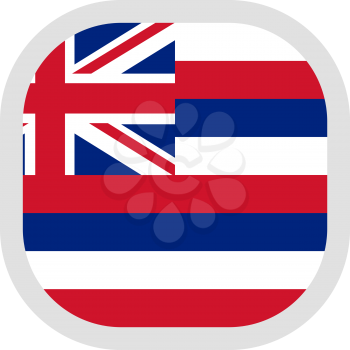 Flag of Hawaii. Rounded square icon on white background, vector illustration.