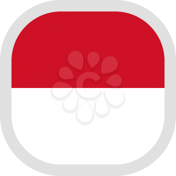 Flag of Indonesia. Rounded square icon on white background, vector illustration.