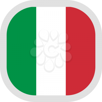 Flag of Italy. Rounded square icon on white background, vector illustration.