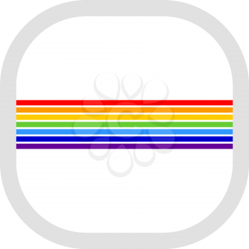Flag of Jewish Autonomous oblast. Rounded square icon on white background, vector illustration.