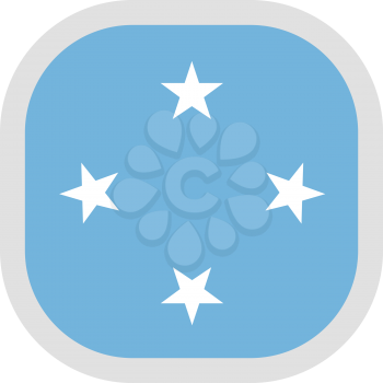 Flag of Micronesia. Rounded square icon on white background, vector illustration.