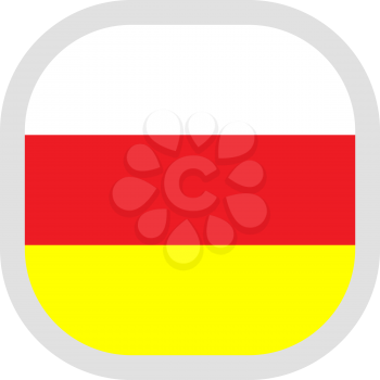Flag of North Ossetia. Rounded square icon on white background, vector illustration.