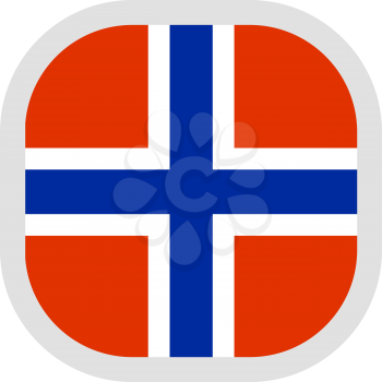 Flag of Norway. Rounded square icon on white background, vector illustration.