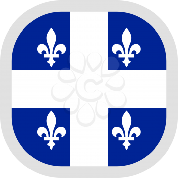 Flag of Quebec. Rounded square icon on white background, vector illustration.