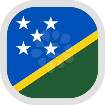 Flag of Solomon Islands. Rounded square icon on white background, vector illustration.