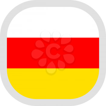Flag of South Ossetia. Rounded square icon on white background, vector illustration.