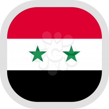 Flag of Syrian Arab Republic. Rounded square icon on white background, vector illustration.