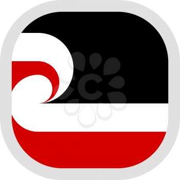 Flag of Tino Rangatiratanga. Rounded square icon on white background, vector illustration.