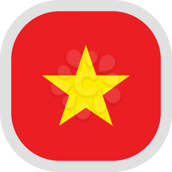 Flag of Vietnam. Rounded square icon on white background, vector illustration.