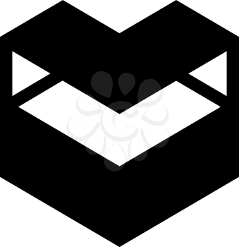 Love icon or Valentine's day sign designed for celebration. Black vector symbol isolated on white background, flat style.