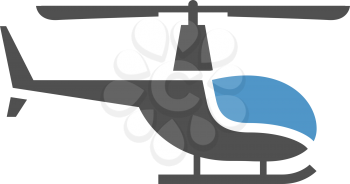 Helicopter - gray blue icon isolated on white background