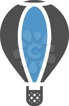 Air ballon - gray blue icon isolated on white background