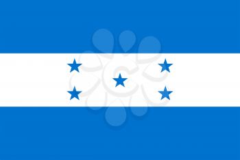 Flag of Honduras. Rectangular shape icon on white background, vector illustration.
