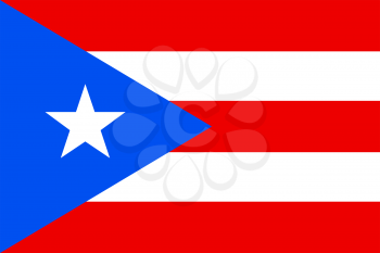 Flag of Puerto rico. Rectangular shape icon on white background, vector illustration.