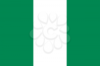Flag of Nigeria. Rectangular shape icon on white background, vector illustration.