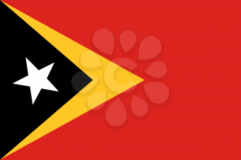 Flag of East timor. Rectangular shape icon on white background, vector illustration.