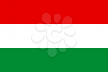 Flag of Hungary. Rectangular shape icon on white background, vector illustration.
