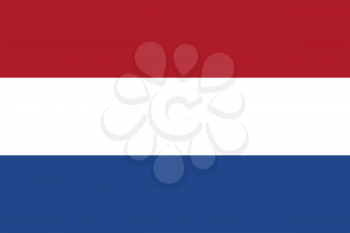 Flag of Netherlands. Rectangular shape icon on white background, vector illustration.